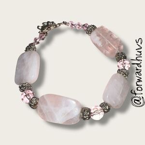 Elegant Hand Crafted Pink Gemstone Bracelet